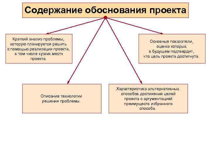   Содержание обоснования проекта Краткий анализ проблемы,     Основные показатели,