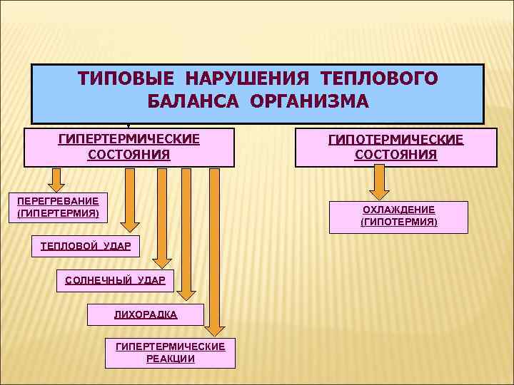    ТИПОВЫЕ НАРУШЕНИЯ ТЕПЛОВОГО    БАЛАНСА ОРГАНИЗМА  ГИПЕРТЕРМИЧЕСКИЕ 