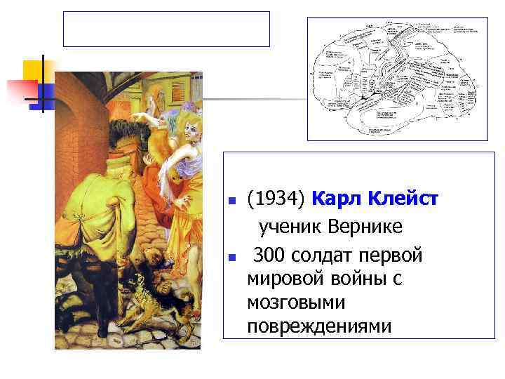 (1934) Карл Клейст ученик Вернике n 300 солдат первой мировой войны с мозговыми повреждениями
