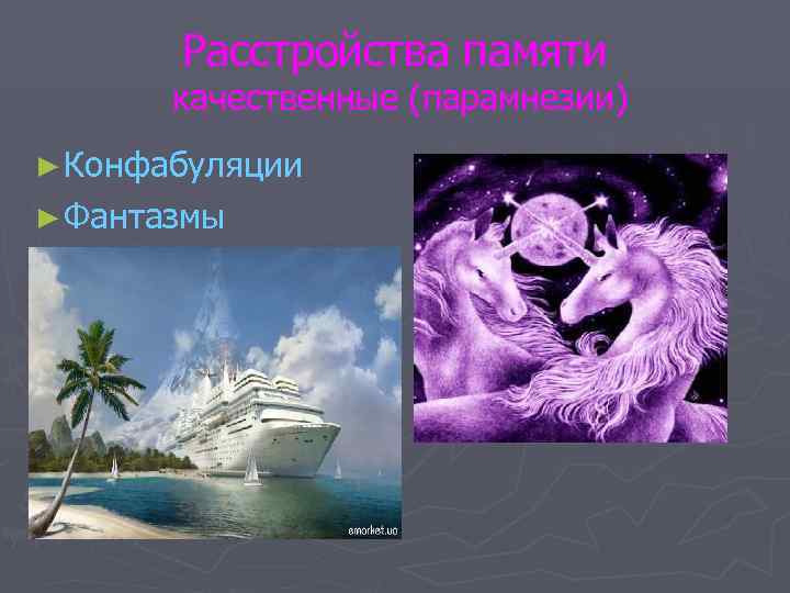   Расстройства памяти  качественные (парамнезии) ► Конфабуляции ► Фантазмы 