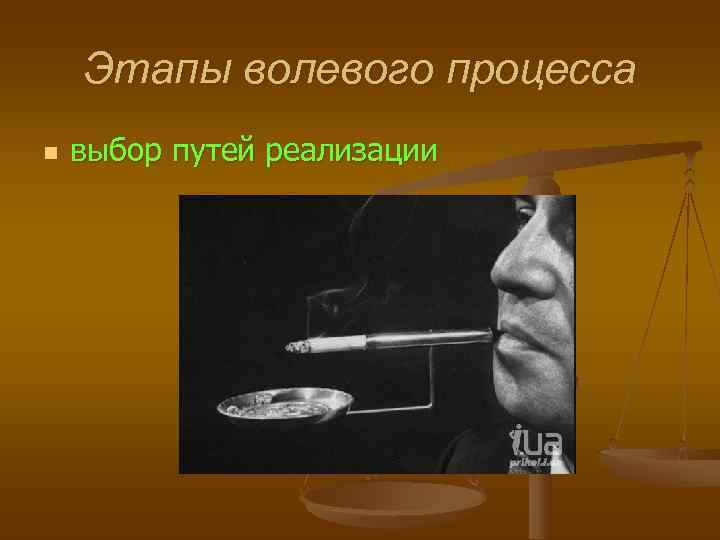   Этапы волевого процесса n  выбор путей реализации 