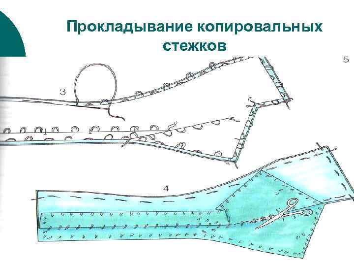 Копировальные стежки на юбке