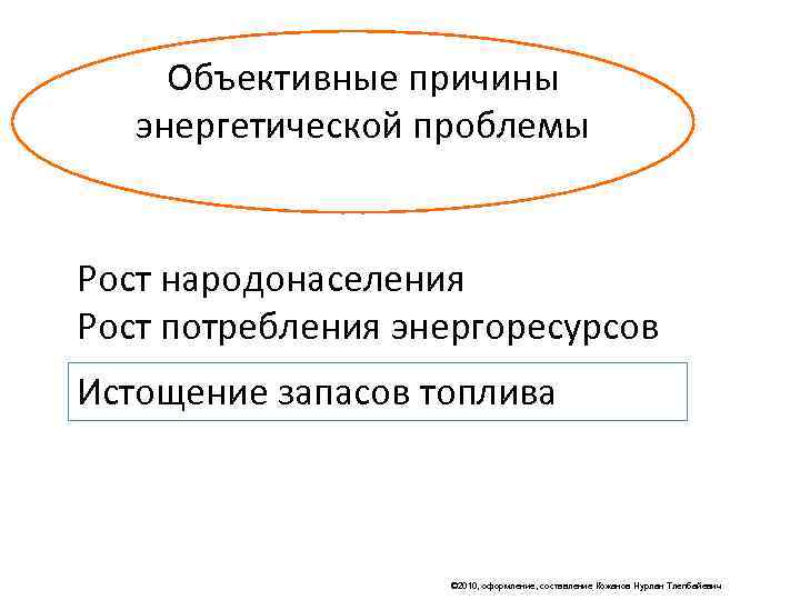  Объективные причины  энергетической проблемы  Рост народонаселения Рост потребления энергоресурсов Истощение запасов