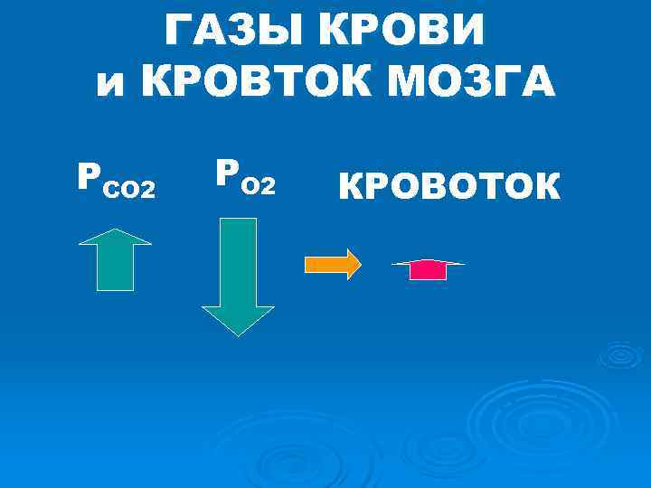 ГАЗЫ КРОВИ и КРОВТОК МОЗГА PCO 2 PO 2 КРОВОТОК ГАЗЫ КРОВИ и КРОВТОК МОЗГА PCO 2 PO 2 КРОВОТОК