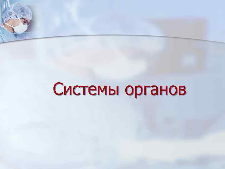 Системы органов 