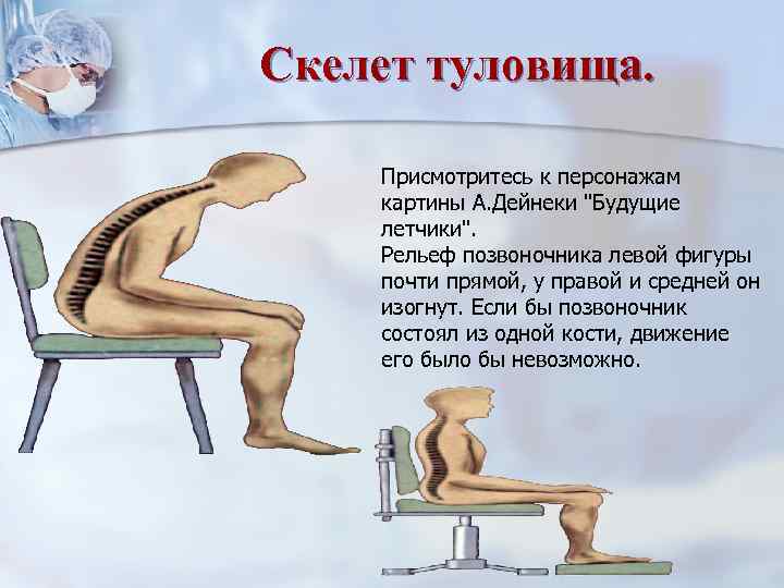 Скелет туловища.  Присмотритесь к персонажам картины А. Дейнеки 