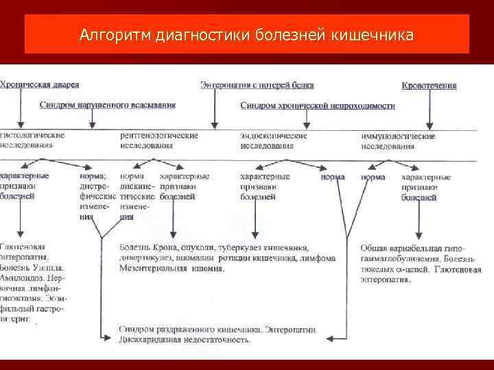 Алгоритм диагностики болезней кишечника 