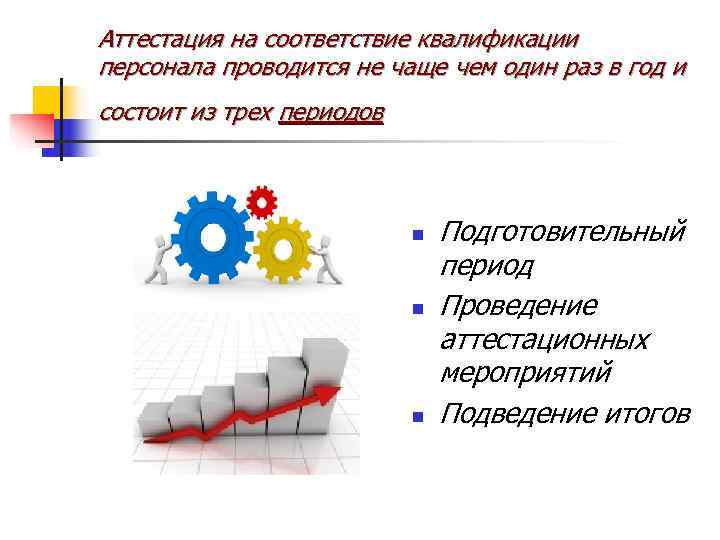 Аттестация на соответствие квалификации персонала проводится не чаще чем один раз в год и