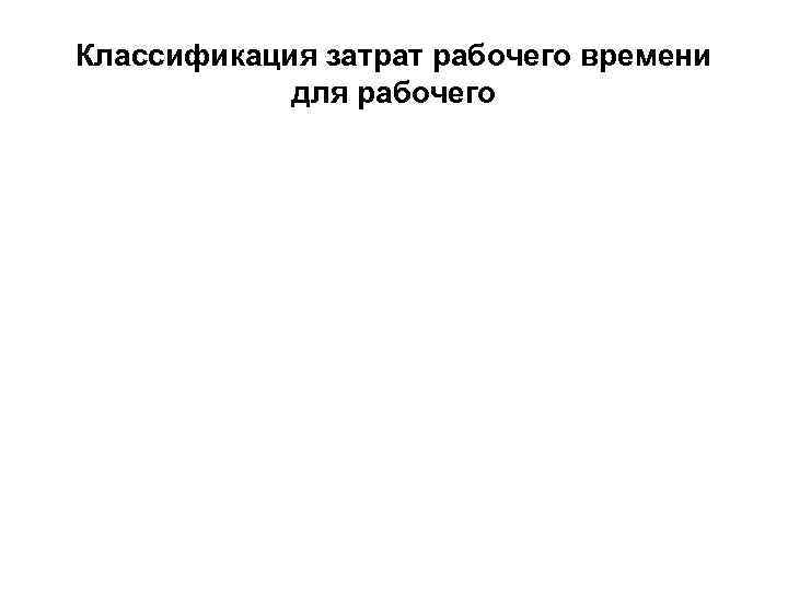 Классификация затрат рабочего времени   для рабочего 