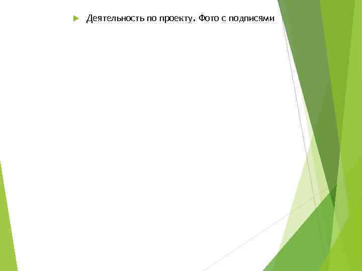   Деятельность по проекту. Фото с подписями 