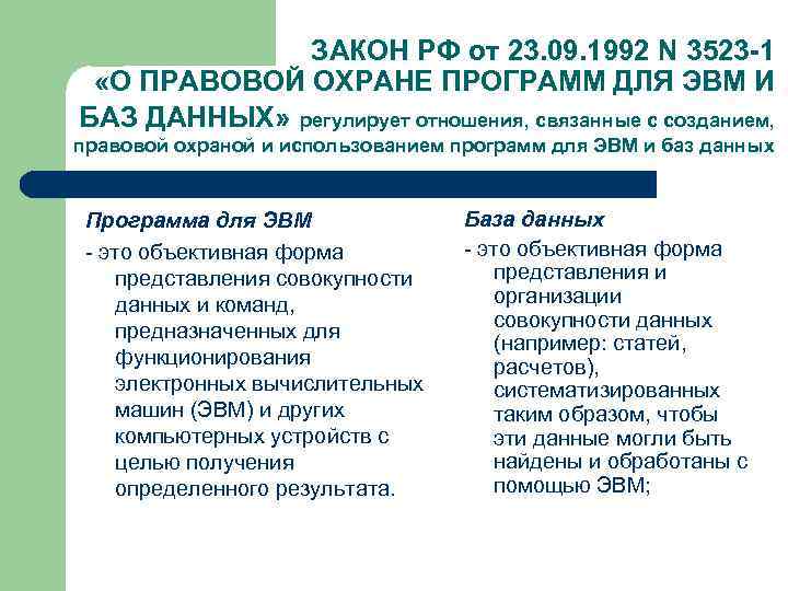 ЗАКОН РФ от 23. 09. 1992 N 3523 -1 «О ЗАКОН РФ от 23. 09. 1992 N 3523 -1 «О