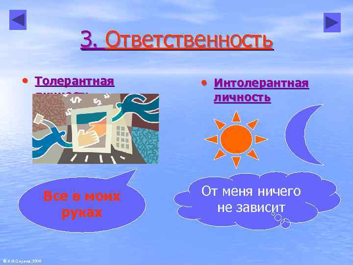      З. Ответственность   • Толерантная   