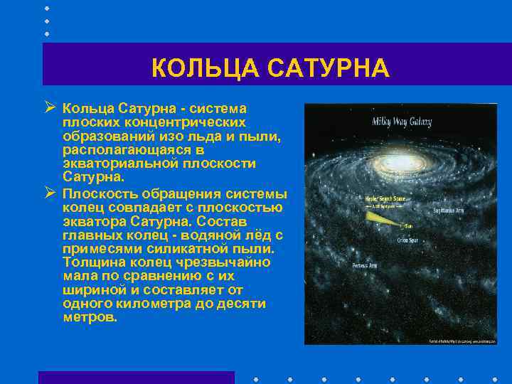     КОЛЬЦА САТУРНА Ø Кольца Сатурна - система плоских концентрических образований
