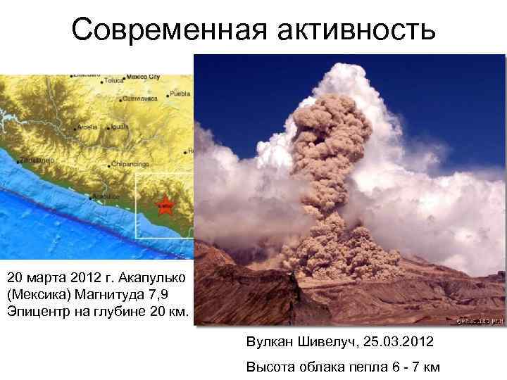    Современная активность 20 марта 2012 г. Акапулько (Мексика) Магнитуда 7, 9