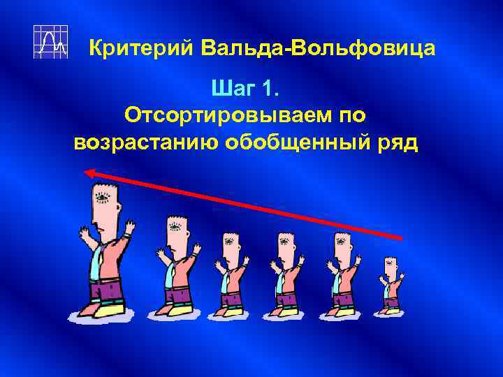 Критерий Вальда-Вольфовица Шаг 1. Отсортировываем по возрастанию обобщенный ряд Критерий Вальда-Вольфовица Шаг 1. Отсортировываем по возрастанию обобщенный ряд