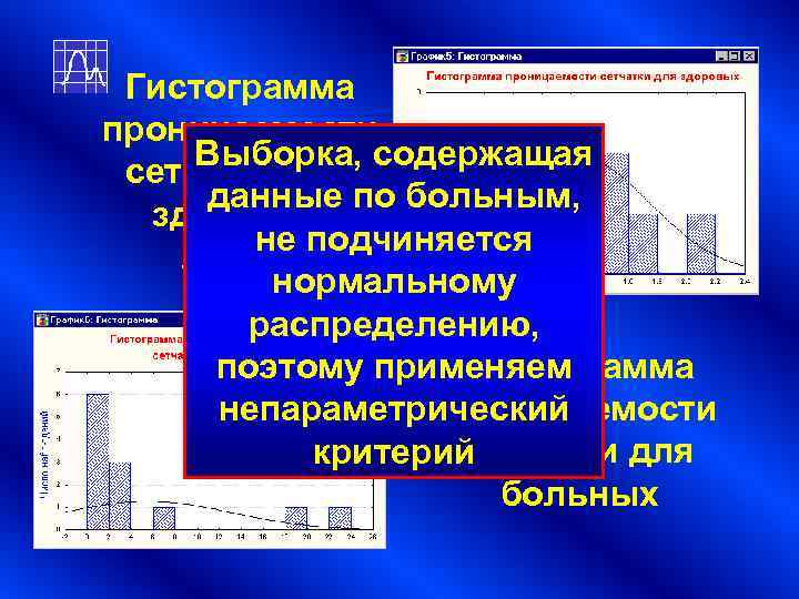 Гистограмма проницаемости Выборка, содержащая сетчатки для данные по больным, здоровых Гистограмма проницаемости Выборка, содержащая сетчатки для данные по больным, здоровых