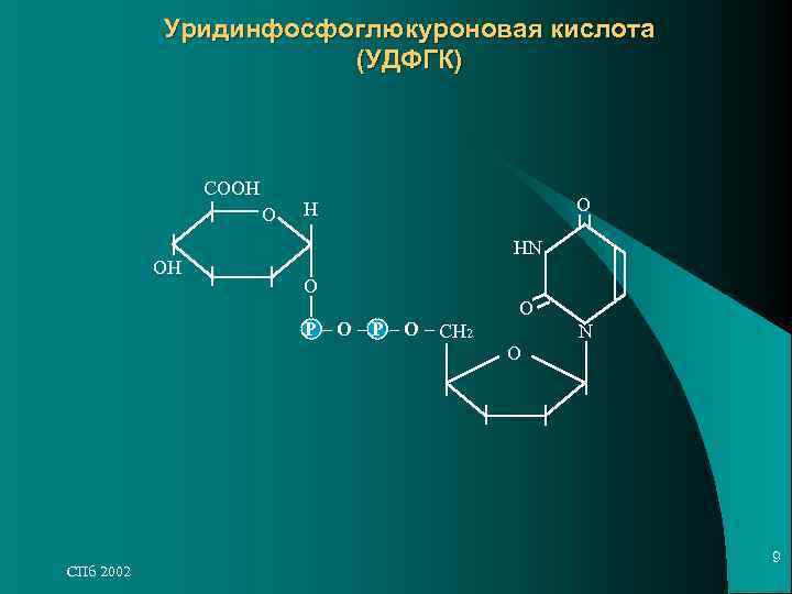 Уридинфосфоглюкуроновая кислота (УДФГК) СООН Уридинфосфоглюкуроновая кислота (УДФГК) СООН
