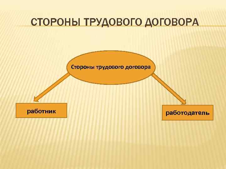  СТОРОНЫ ТРУДОВОГО ДОГОВОРА   Стороны трудового договора работник    