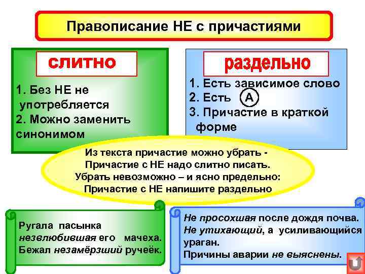   Правописание НЕ с причастиями      1. Есть зависимое