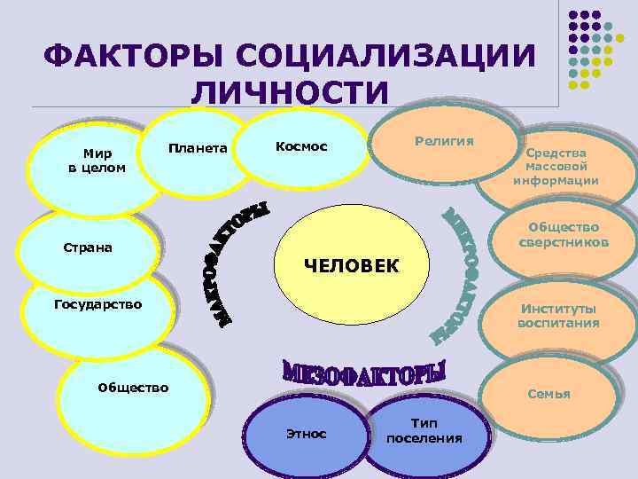 Схема факторы социализации