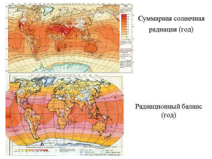 Радиационный баланс земной поверхности карта. Суммарная радиация зависит