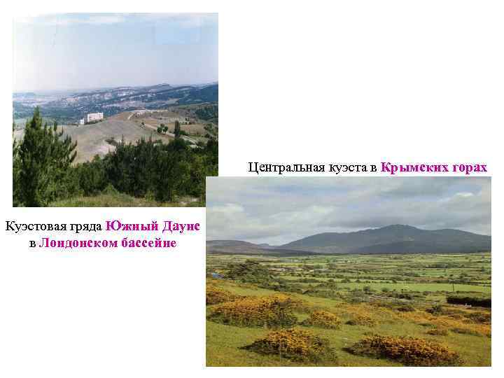      Центральная куэста в Крымских горах  Куэстовая гряда Южный