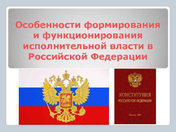 Особенности формирования  и функционирования исполнительной власти в  Российской Федерации 
