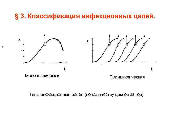   § 3. Классификация инфекционных цепей.  х     х