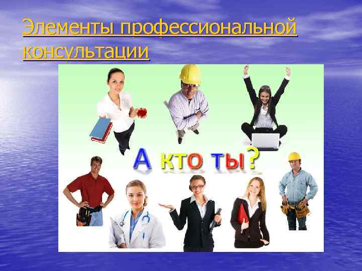 Элементы профессиональной консультации 