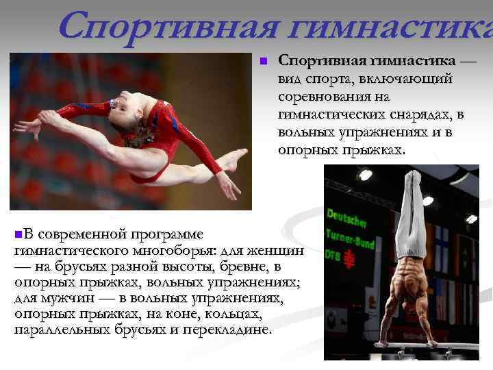  Спортивная гимнастика       n  Спортивная гимнастика —