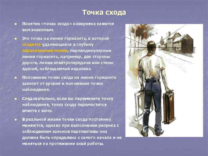 Точка схода n n n Понятие «точка схода» наверняка кажется вам знакомым. Это точка