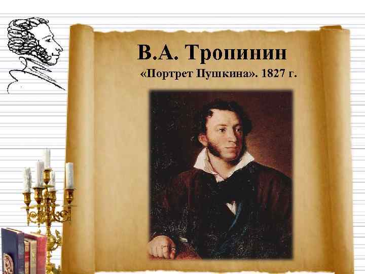 В. А. Тропинин «Портрет Пушкина» . 1827 г. 