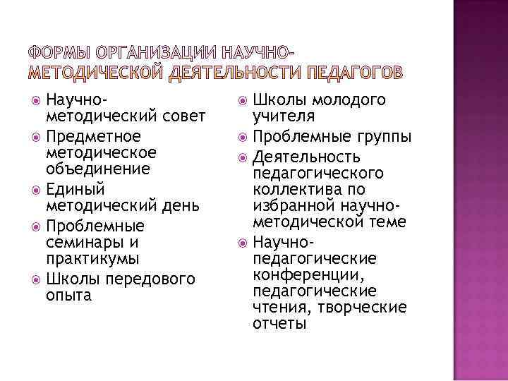  Научно-    Школы молодого  методический совет учителя  Предметное 