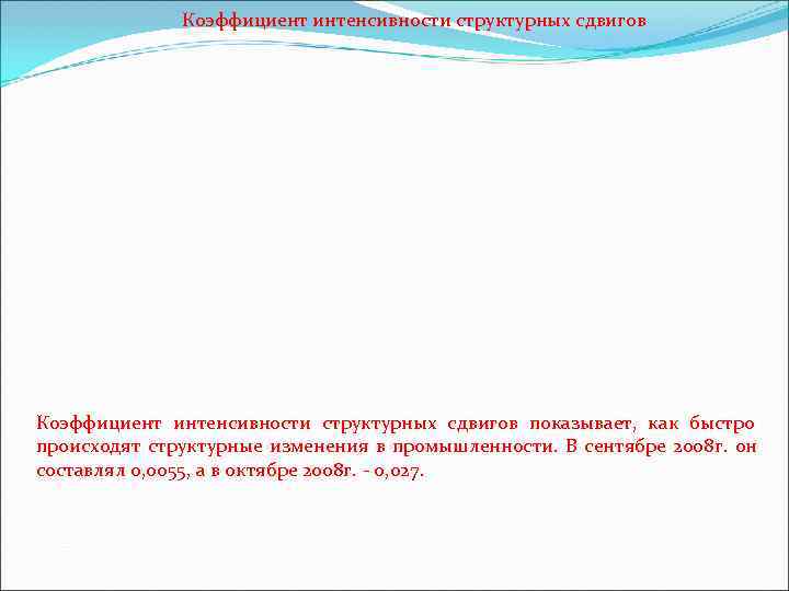 Коэффициент интенсивности структурных сдвигов показывает, как быстро происходят структурные изменения в Коэффициент интенсивности структурных сдвигов показывает, как быстро происходят структурные изменения в