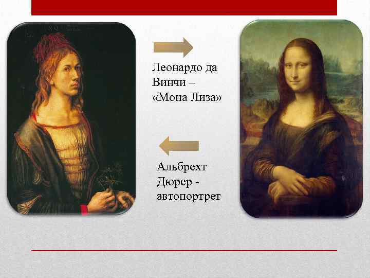 Леонардо да Винчи – «Мона Лиза» Альбрехт Дюрер автопортрет 