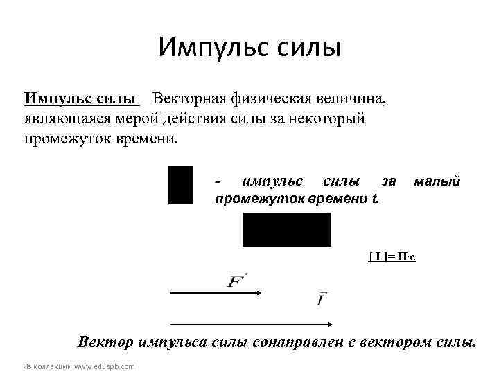      Импульс силы Векторная физическая величина, являющаяся мерой действия силы