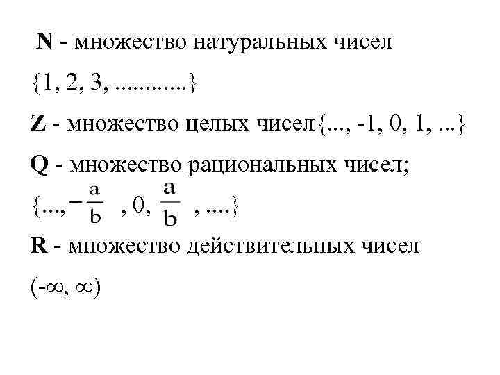  N - множество натуральных чисел {1, 2, 3, . . . } Z