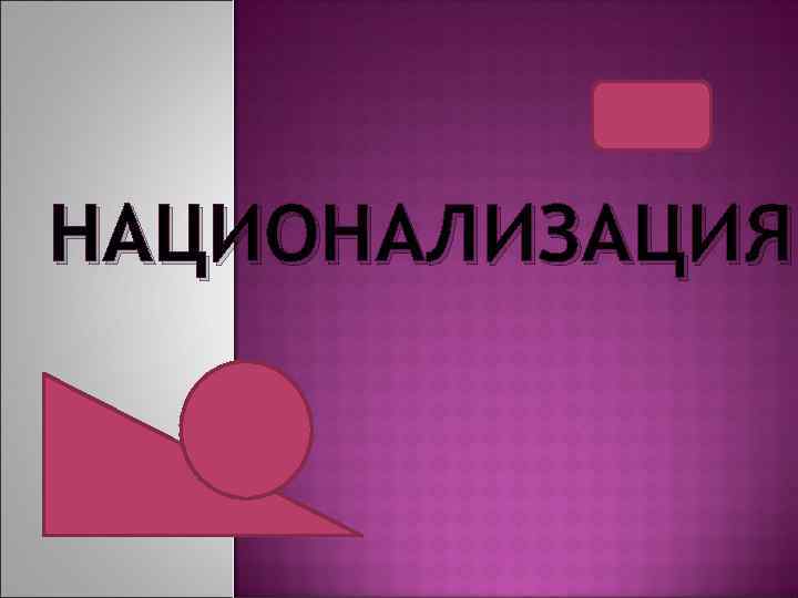 НАЦИОНАЛИЗАЦИЯ 