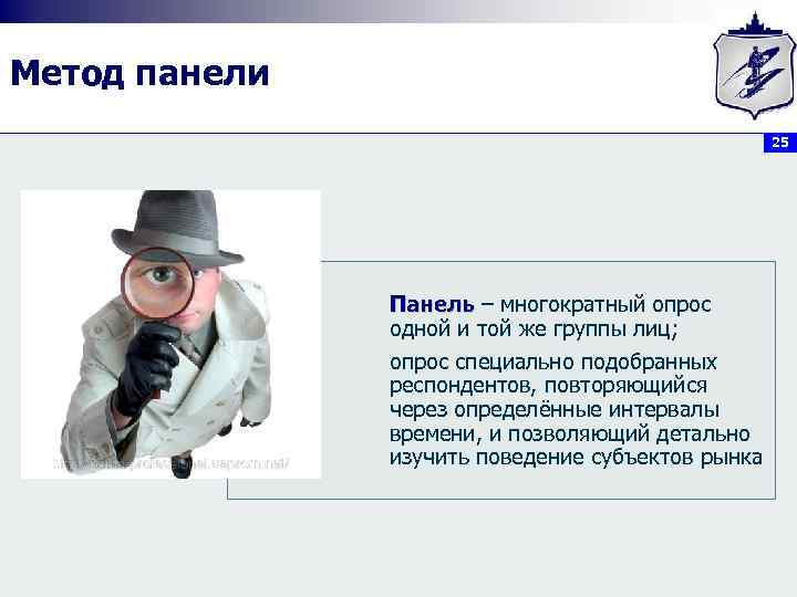 Метод панели 25 Панель – многократный опрос одной и той же группы лиц; опрос