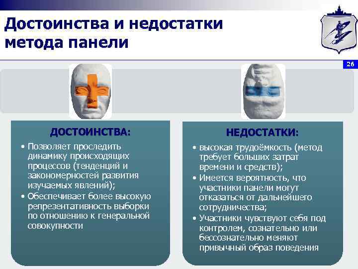 Достоинства и недостатки метода панели 26 ДОСТОИНСТВА: • Позволяет проследить динамику происходящих процессов (тенденций