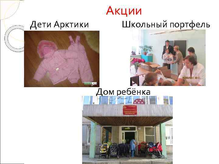    Акции Дети Арктики  Школьный портфель    Дом ребёнка