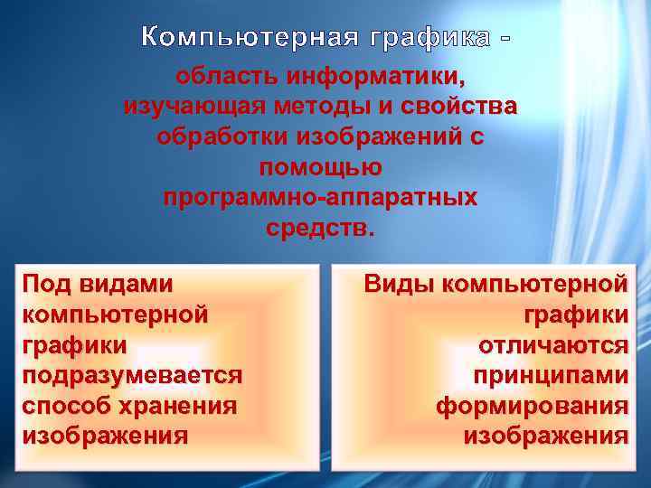   Компьютерная графика -   область информатики,   изучающая методы и