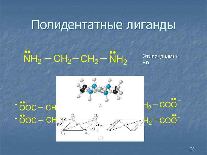 Полидентатные лиганды Этилендиамин En ЭДТА 26 