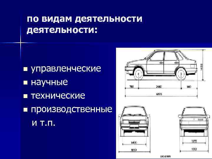по видам деятельности: n управленческие n научные n технические n производственные  и т.