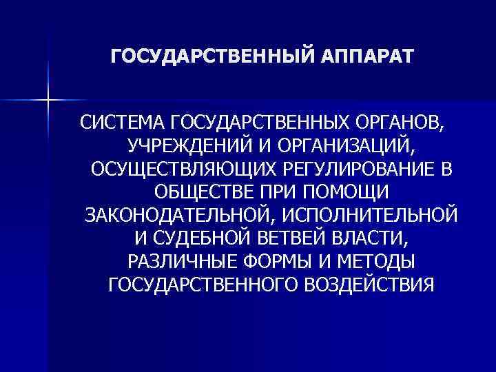  ГОСУДАРСТВЕННЫЙ АППАРАТ  СИСТЕМА ГОСУДАРСТВЕННЫХ ОРГАНОВ, УЧРЕЖДЕНИЙ И ОРГАНИЗАЦИЙ,  ОСУЩЕСТВЛЯЮЩИХ РЕГУЛИРОВАНИЕ В