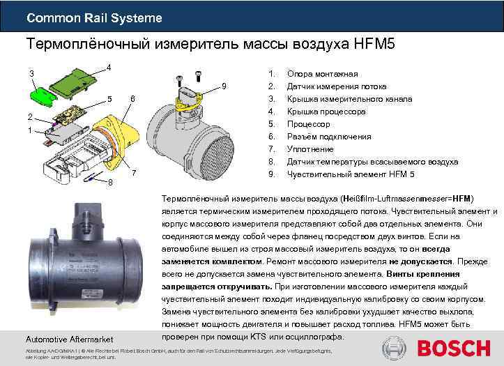 Common Rail Systeme Термоплёночный измеритель массы воздуха HFM 5 3 4 9 5 6