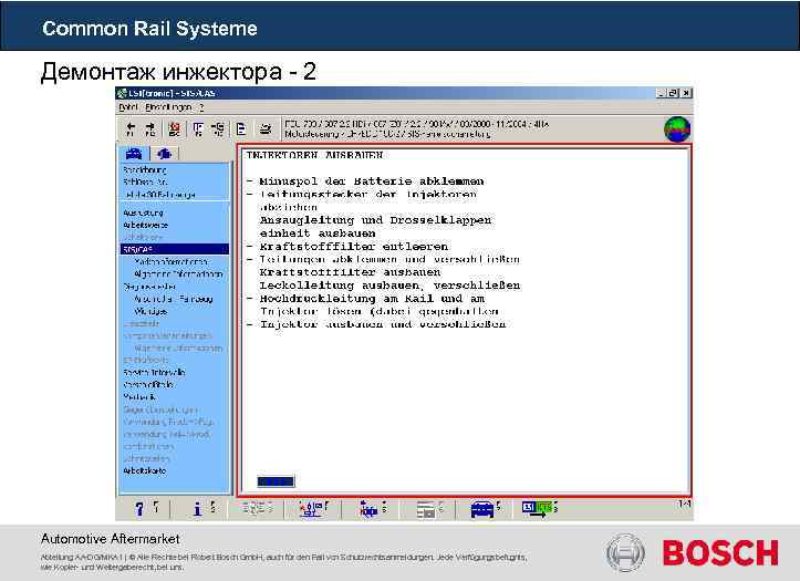 Common Rail Systeme Демонтаж инжектора - 2 Automotive Aftermarket Abteilung AA-DG/MKA 1 | ©