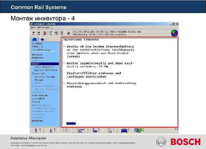 Common Rail Systeme Монтаж инжектора - 4 Automotive Aftermarket Abteilung AA-DG/MKA 1 | ©