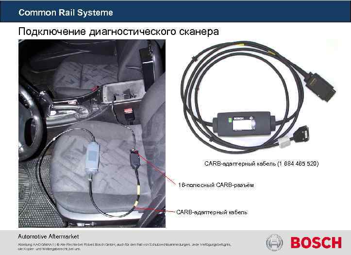 Common Rail Systeme Подключение диагностического сканера CARB-адаптерный кабель (1 684 465 520) 16 -полюсный