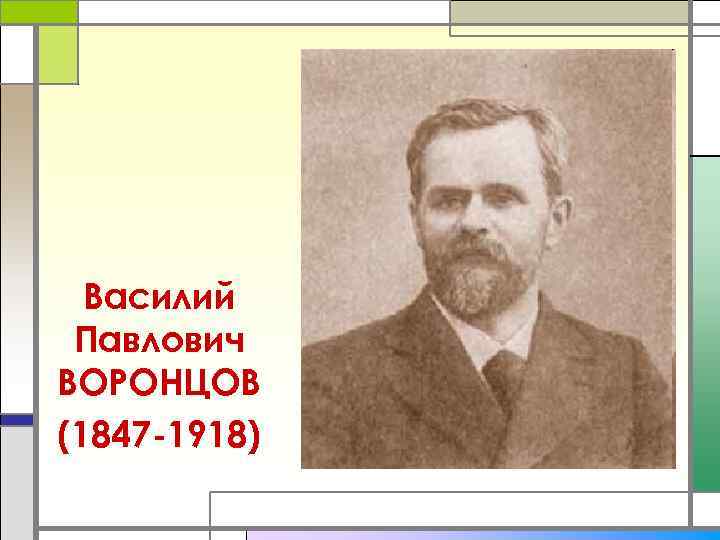  Василий Павлович ВОРОНЦОВ (1847 -1918) 